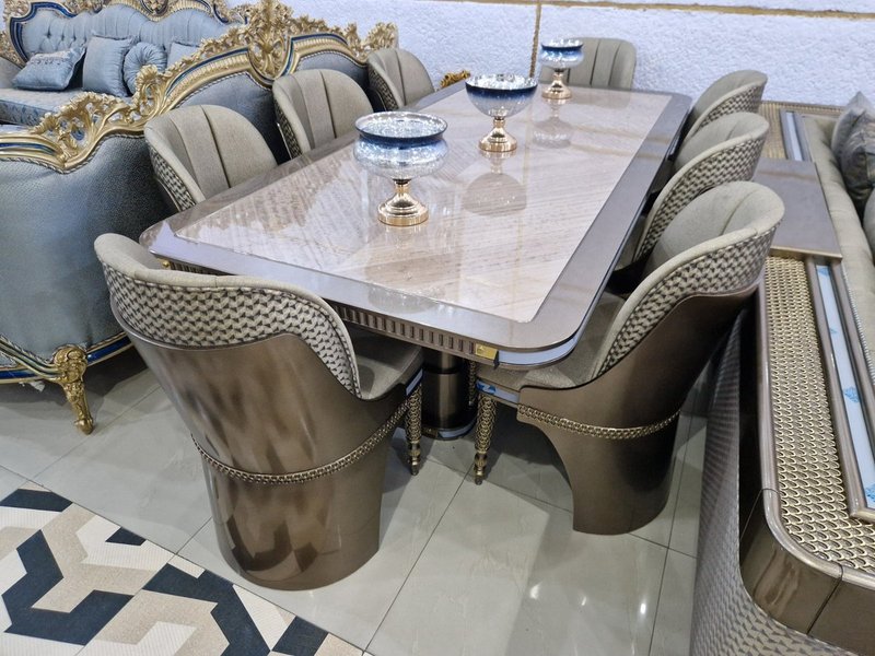 Contemporary Bronze & Champagne Grand Home Furniture Suite (Living, Dining & Media Collection) - Image 5