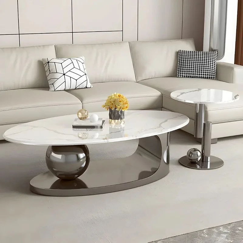 Center table round marble top - Image 1