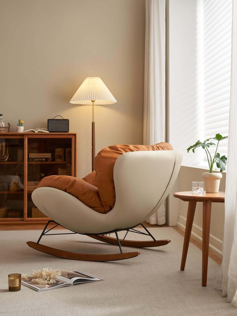 Modern Ergonomic Leatherette Rocking Lounge Chair - Image 9