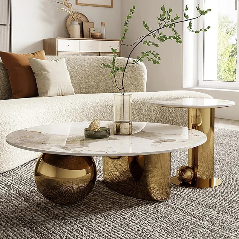 Gold marble center table - Image 2