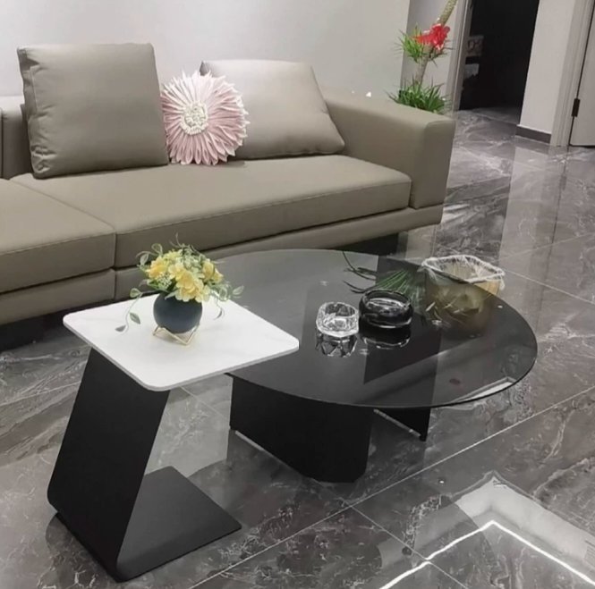 Glass center table with side - Image 3