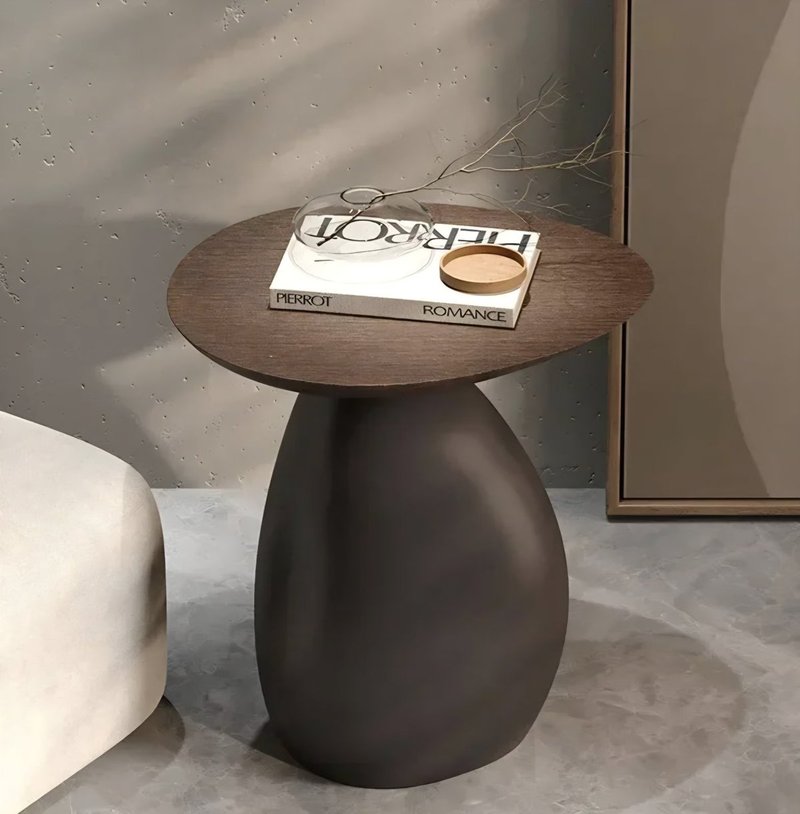 Modern Organic Pebble Sculptural Accent Side Table - Image 6