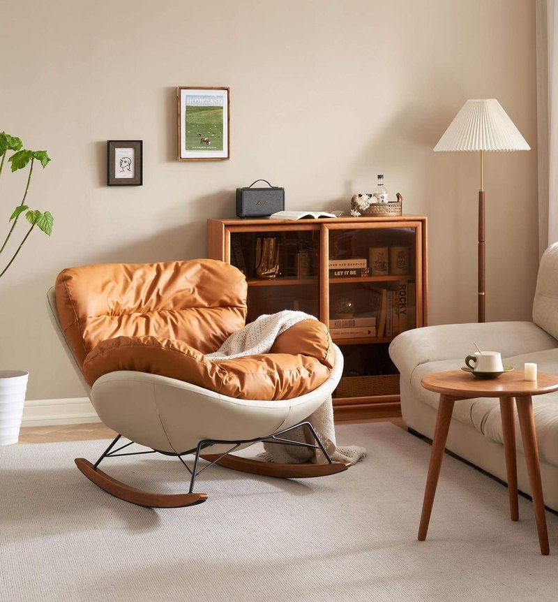 Modern Ergonomic Leatherette Rocking Lounge Chair - Image 6