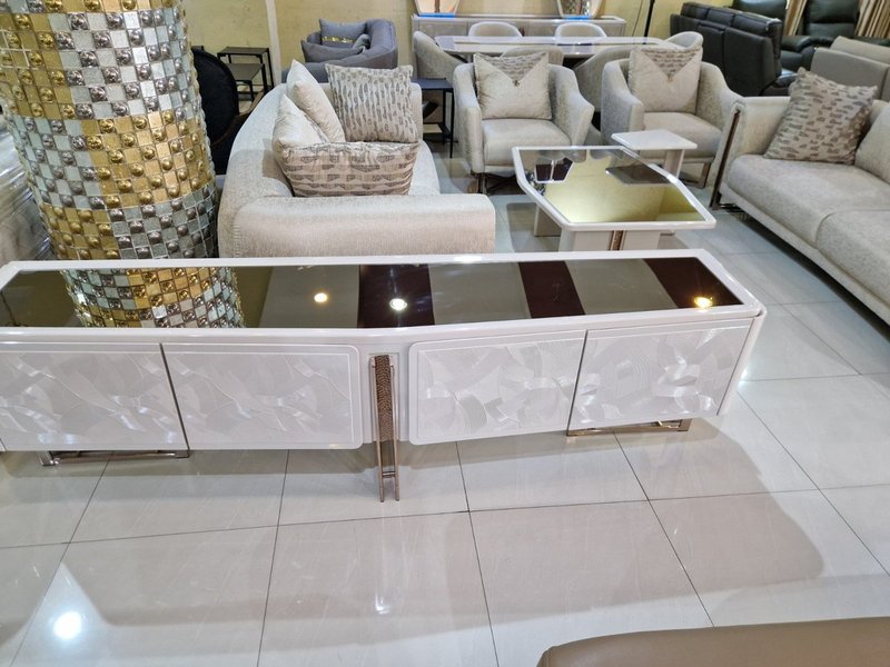 Luxury Modern Beige Velvet Sofa Set with Rose Gold Trim & Accent Coffee Table - Image 5