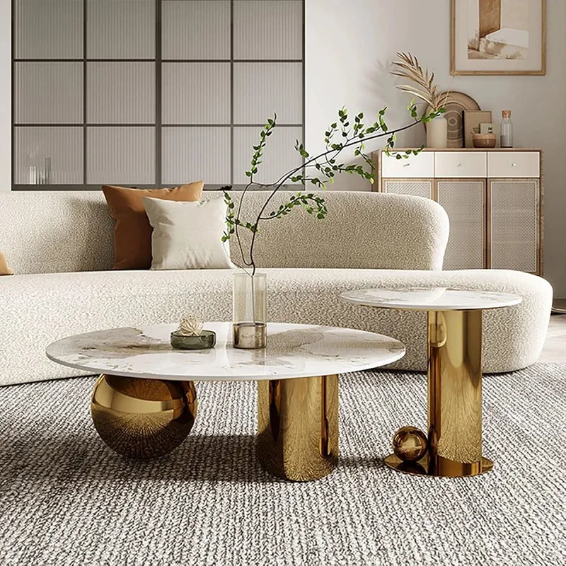 Gold marble center table - Image 3