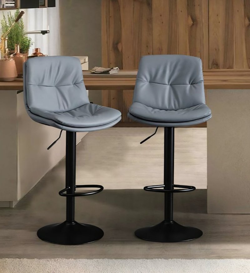 Modern Adjustable Leatherette Swivel Bar Stool - Image 2