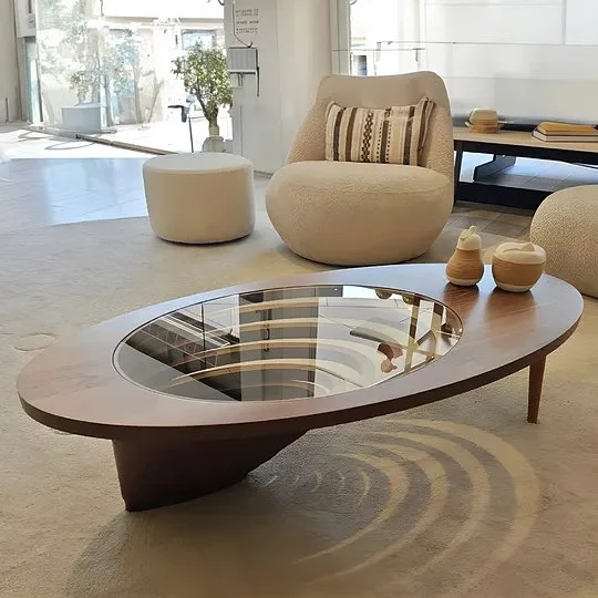 Wooden oval center table - Image 1