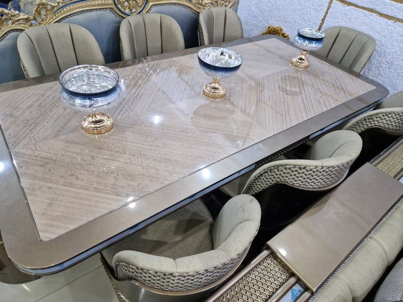 Contemporary Bronze & Champagne Grand Home Furniture Suite (Living, Dining & Media Collection) - Image 6