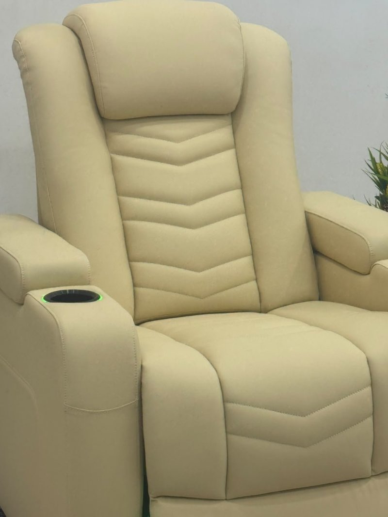Luxury Home Theater Power Recliner Armchair with Waist Massage & Ambient Lighting - Image 3