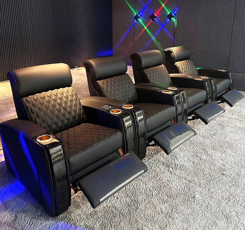 VIP Home Theater Power Recliner Chair with Massage, LED Cup Holders & USB Charging - Image 1