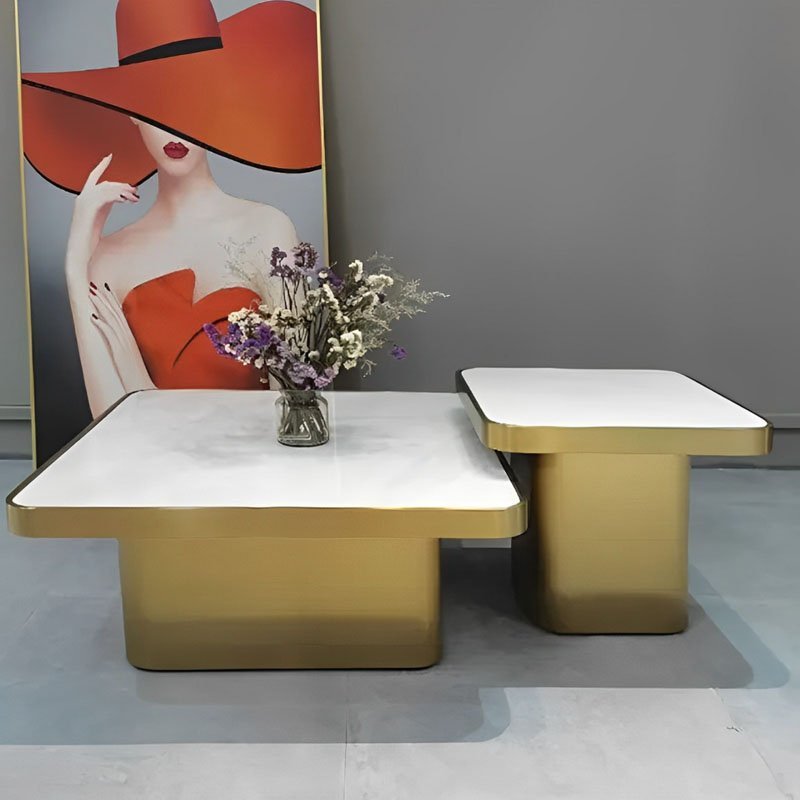 Gold square center table - Image 2