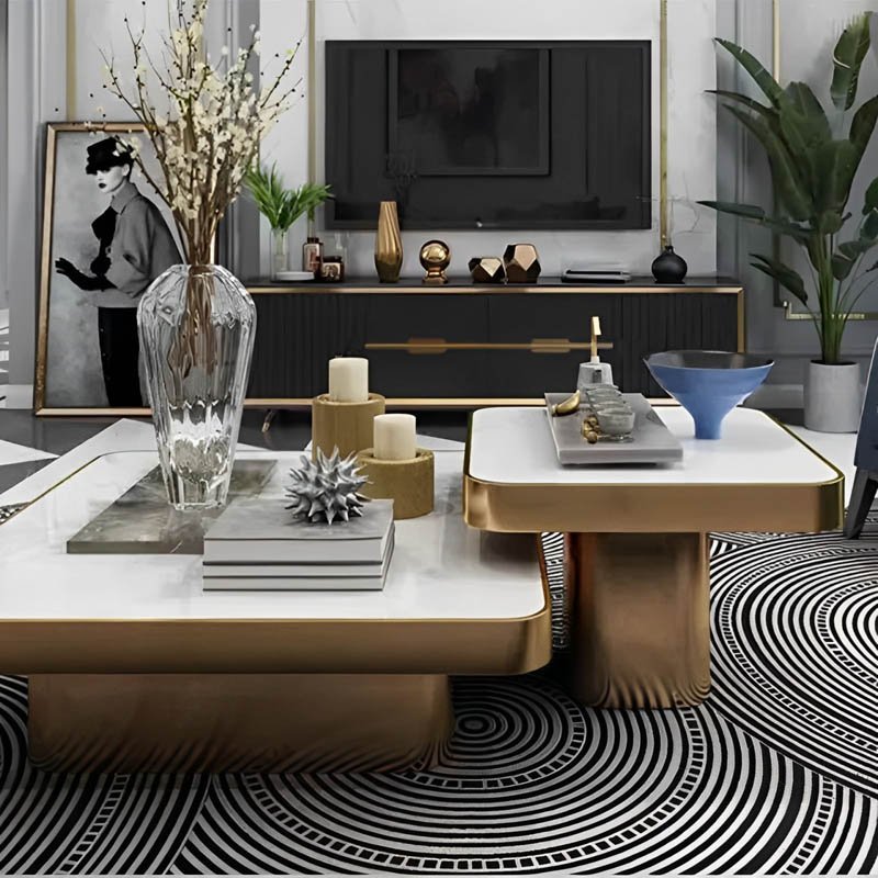 Gold square center table - Image 4
