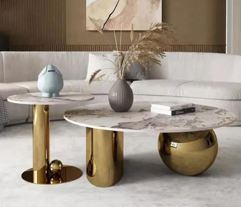 Gold marble center table - Image 1