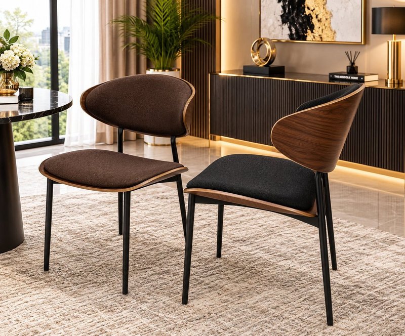 Mid-Century Modern Bentwood & Leatherette Dining Chair - Image 1