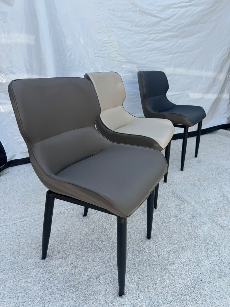 Modern Ergonomic Curved Leatherette Dining Chair - Image 3