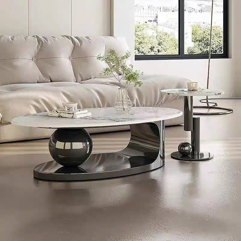 Center table round marble top - Image 2