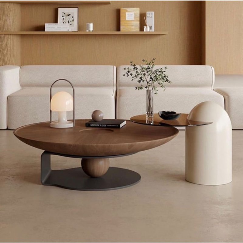 Modern Geometric Sphere-Supported Coffee Table - Image 1