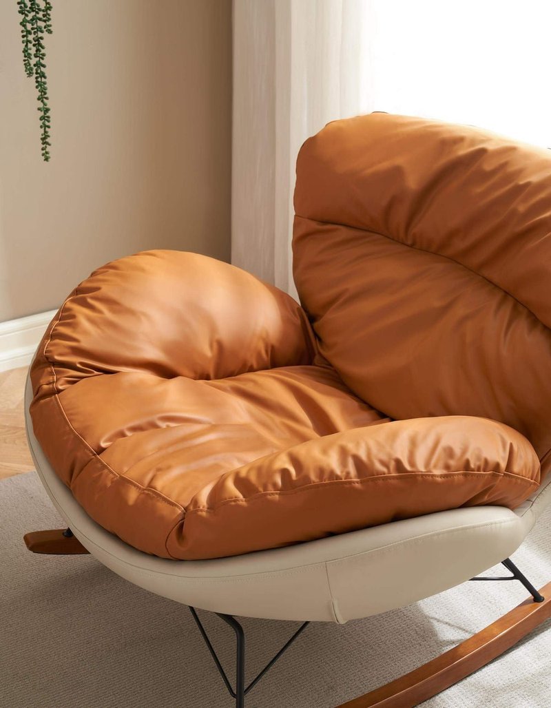 Modern Ergonomic Leatherette Rocking Lounge Chair - Image 4