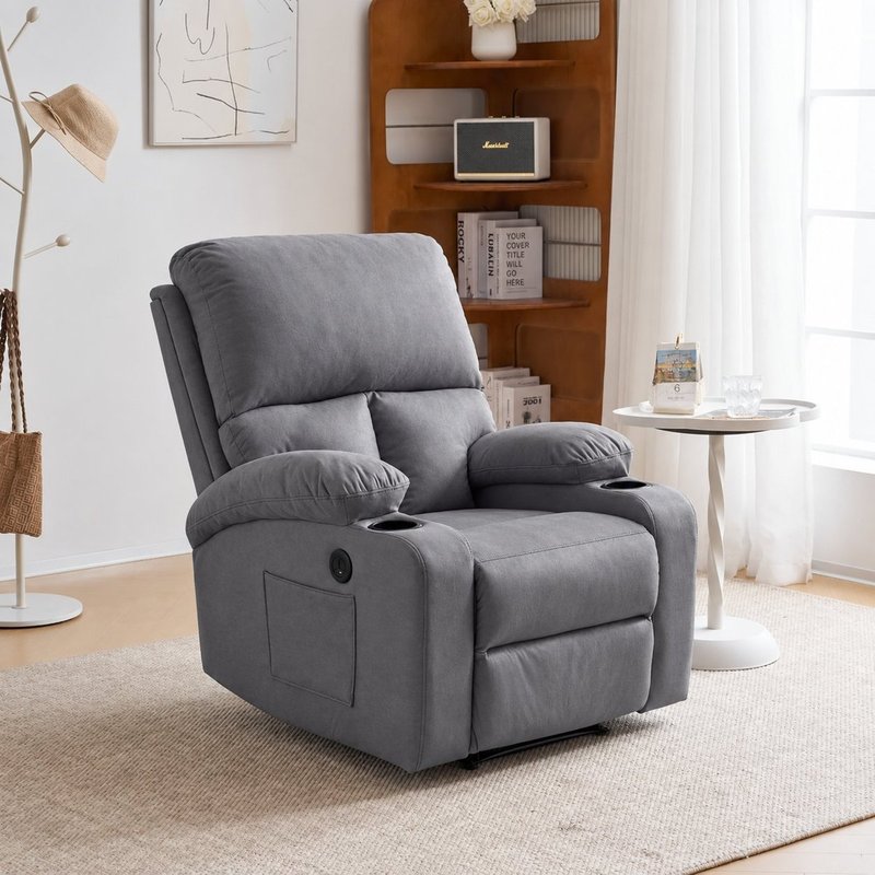 Modern Power Recliner Chair with Cup Holders & Storage Pocket - Image 2