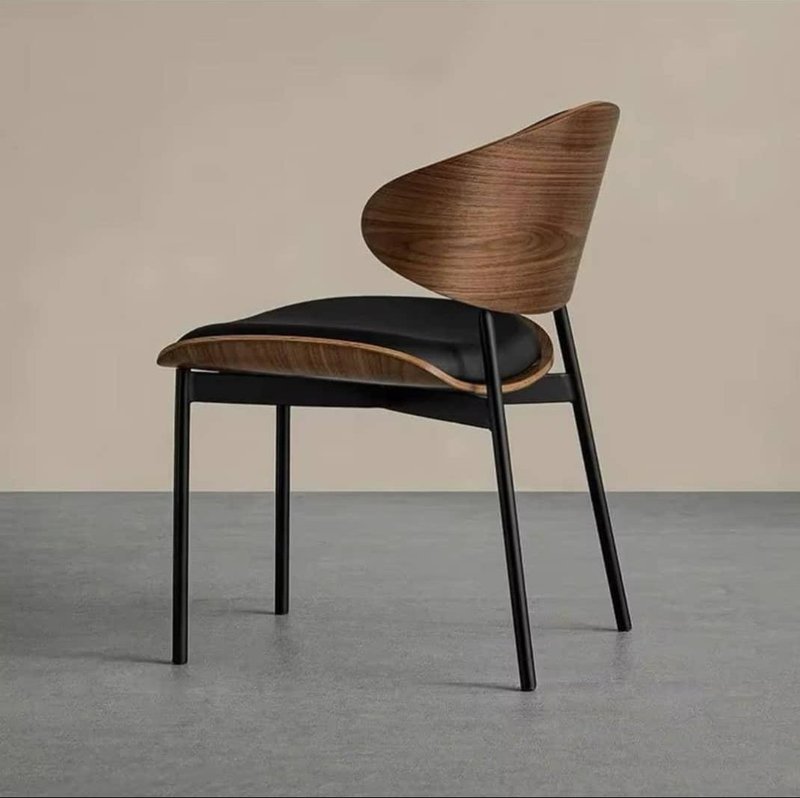 Mid-Century Modern Bentwood & Leatherette Dining Chair - Image 4