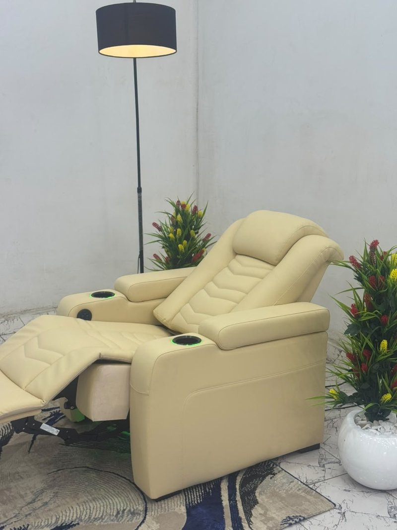 Luxury Home Theater Power Recliner Armchair with Waist Massage & Ambient Lighting - Image 2