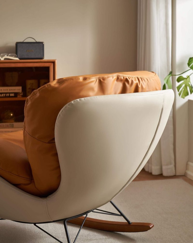 Modern Ergonomic Leatherette Rocking Lounge Chair - Image 8