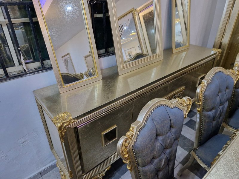 Luxury Turkish Royal Champagne Gold Living Room & Dining Suite - Image 4