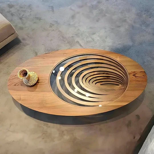 Wooden oval center table - Image 5