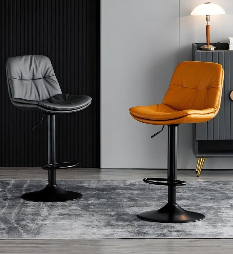 Modern Adjustable Leatherette Swivel Bar Stool - Image 1