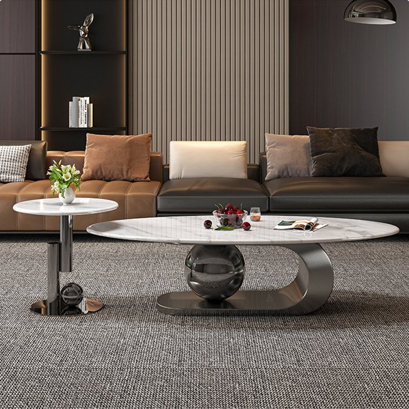 Center table round marble top - Image 4