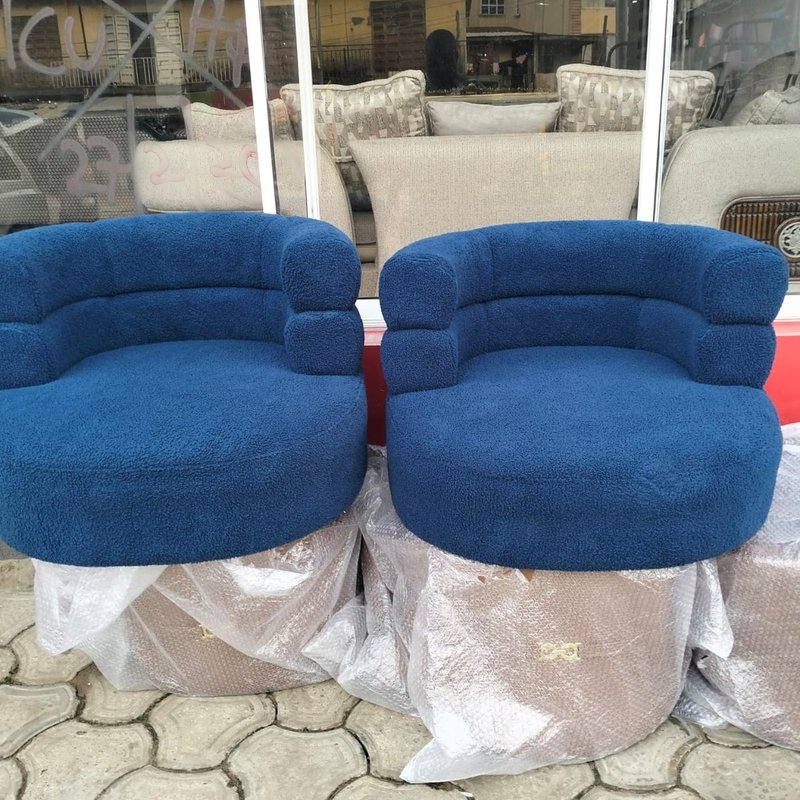 Luxury Foreign Curved Bouclé Armchair - Image 2