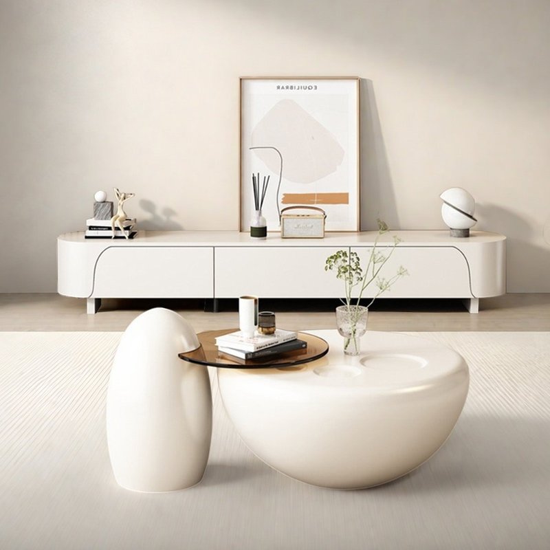 Cream Nordic centre table - Image 1
