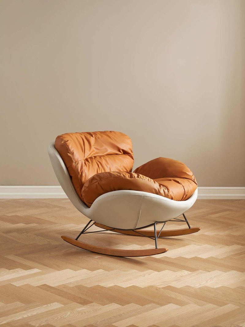 Modern Ergonomic Leatherette Rocking Lounge Chair - Image 2