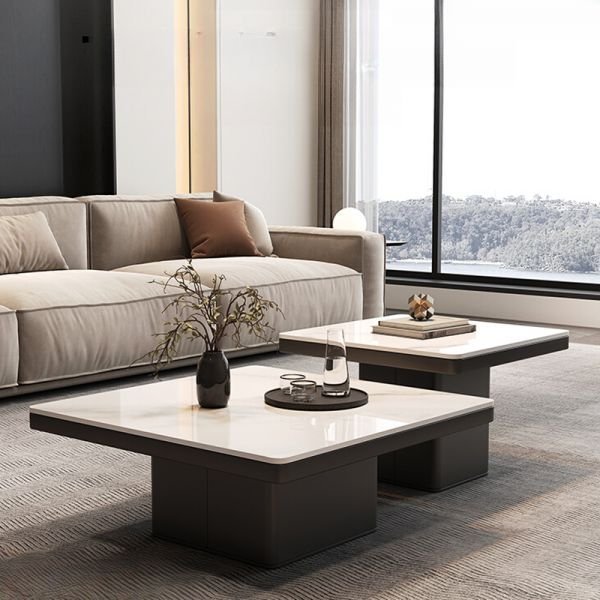 Urban Edge Dual-Tier Tempered Glass Coffee Table - Image 2