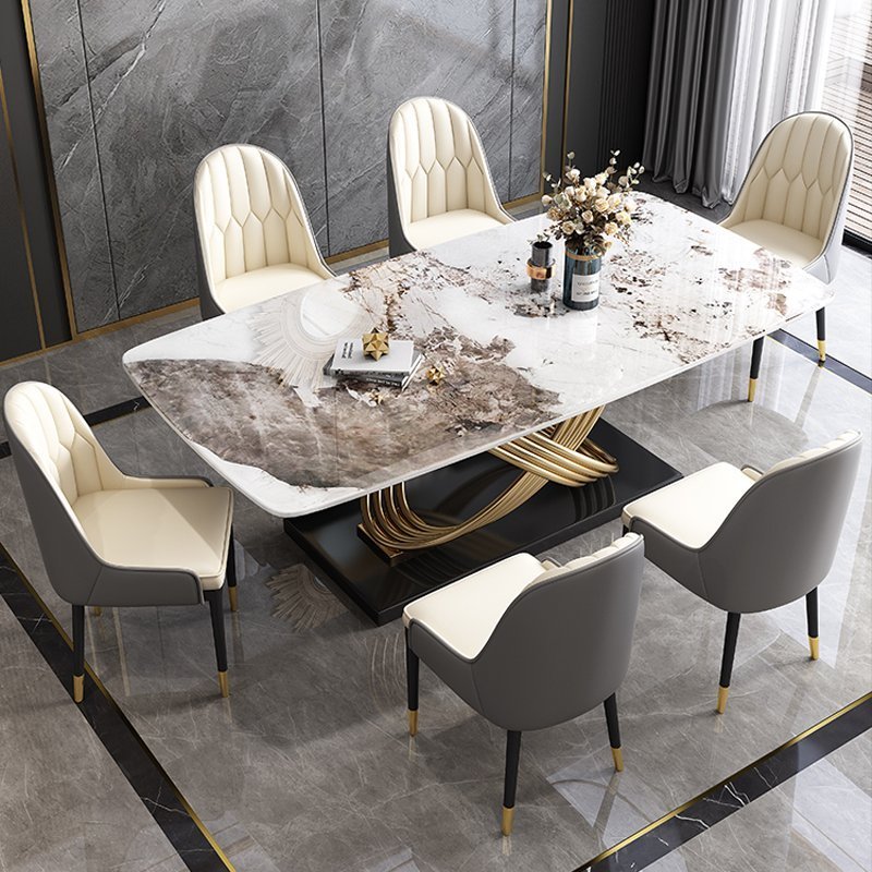 Contemporary Sleek 6-Seater Dining Table and Chair Set for Modern Interiors - Image 2