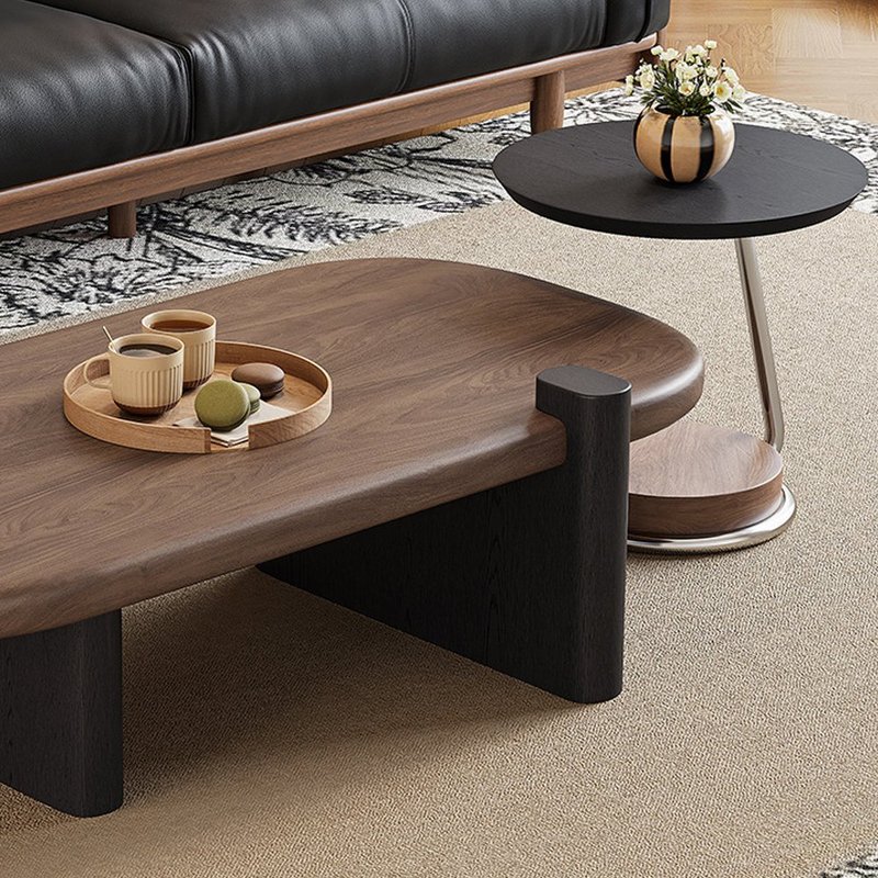 Wooden top center table with side stool - Image 3