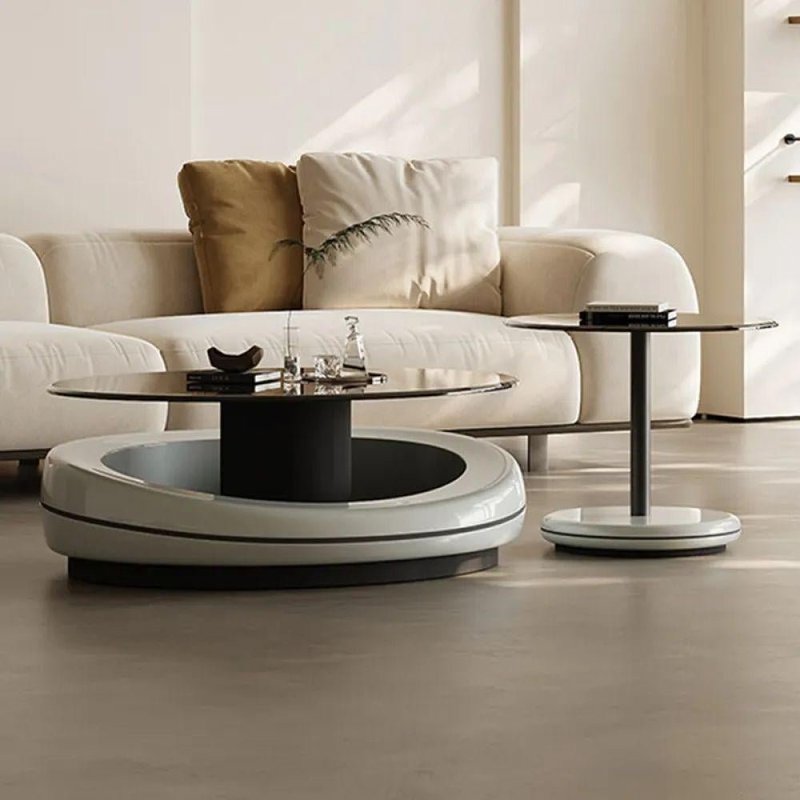 Oval glass top centre table - Image 1