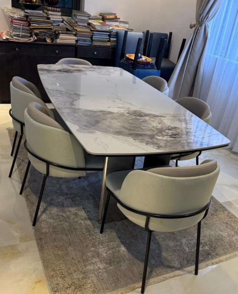 Contemporary Luxury Dining Table Set with Premium Finish and Comfortable Seating - Image 1