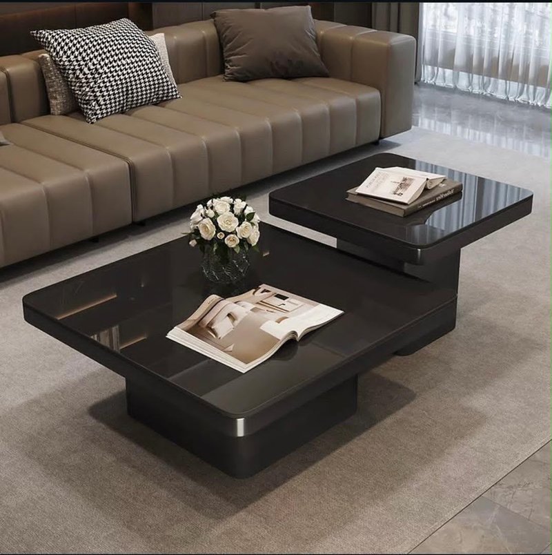 Urban Edge Dual-Tier Tempered Glass Coffee Table