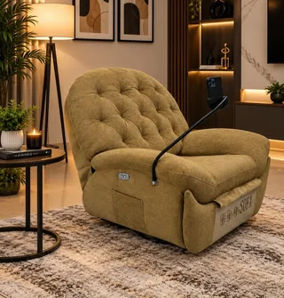 Modern Tufted Power Recliner Accent Chair with Flexible Phone Holder Mount