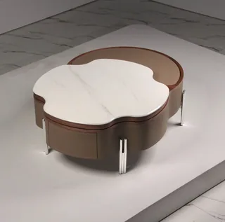 Modern Organic Cloud-Shaped Lift-Top Coffee Table with Hidden Storage
