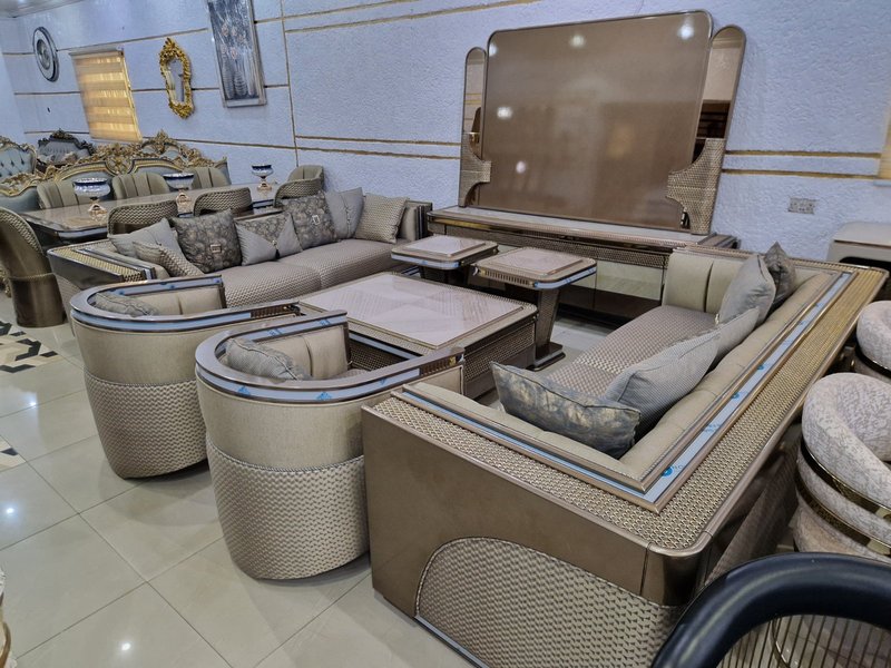 Contemporary Bronze & Champagne Grand Home Furniture Suite (Living, Dining & Media Collection)