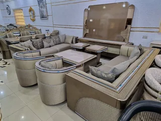 Contemporary Bronze & Champagne Grand Home Furniture Suite (Living, Dining & Media Collection)