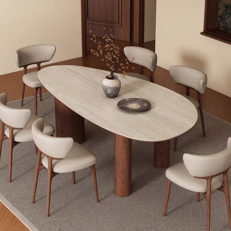 LuxeCurve Oval Dining Set