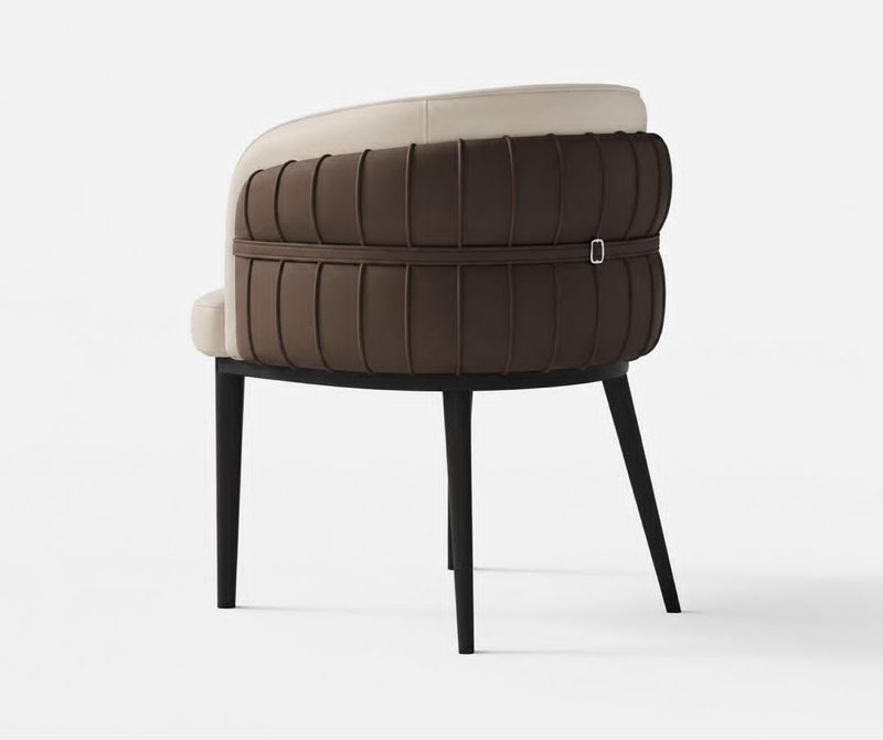 Contemporary Dual-Tone Belted Accent Dining Chair