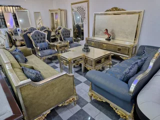 Luxury Turkish Royal Champagne Gold Living Room & Dining Suite