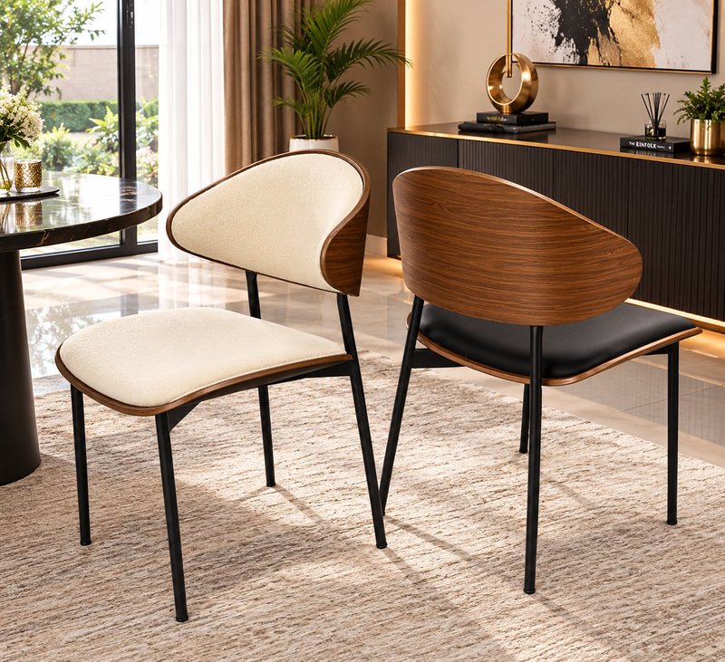Mid-Century Modern Bentwood & Leatherette Dining Chair